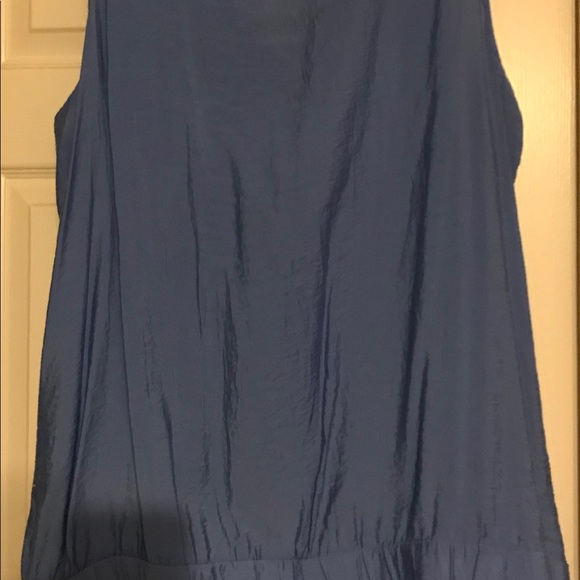 Blue Cowl Neck Sleeveless Blouse - Picture 4 of 5